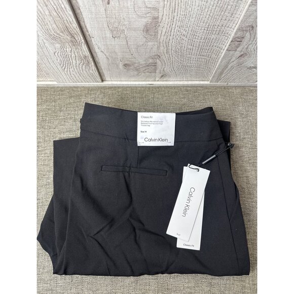 Calvin Klein Womens Classic Fit Black Trousers Pants 14  Relaxed Hip & Thighs - Picture 3 of 9